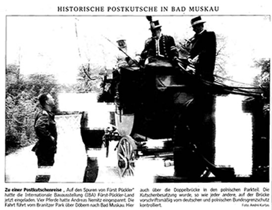 HISTORISCHE POSTKUTSCHE IN BAD MUSKAU
